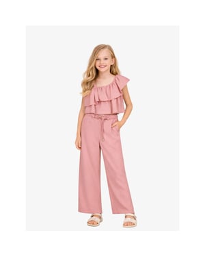 Abel & Lula Meisjes set long crepe pants cropped