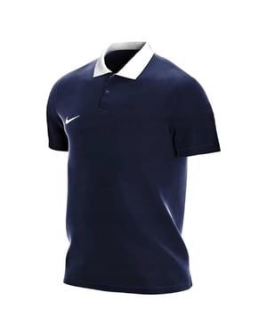 Men's Nike Printed Logo Collared Neck Short Sleeve Shirt in Navy