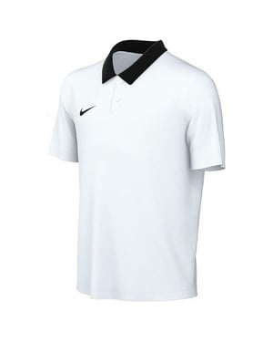 Men's Nike Printed Logo Collared Neck Short Sleeve Shirt in White