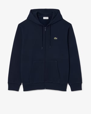 Long Sleeve Logo Detail Hoodie in Navy