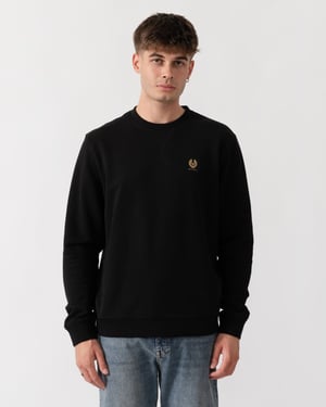 Long Sleeve Logo Detail Sweatshirt in Black