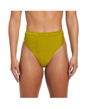 Women's Nike Cut-Out Textured Bikini Bottom in Moss