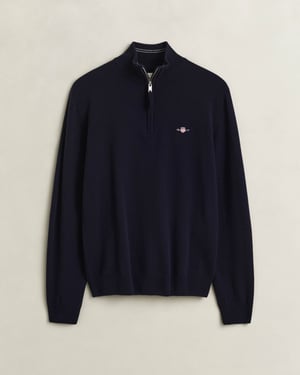 Regular Fit Long Sleeve Logo Detail Jumper in Navy