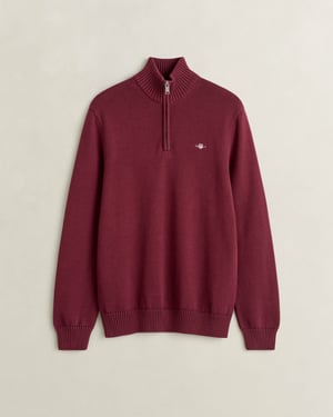 Regular Fit Long Sleeve Logo Detail Jumper in Burgundy