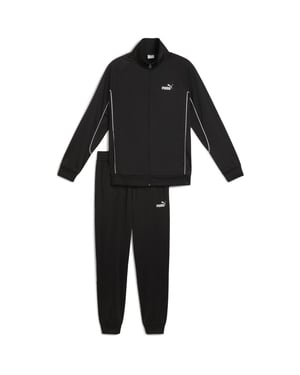 Men's Puma Piping Poly Full Tracksuit in Black