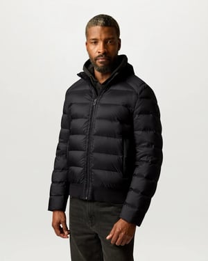 Long Sleeve Padded Jacket in Black