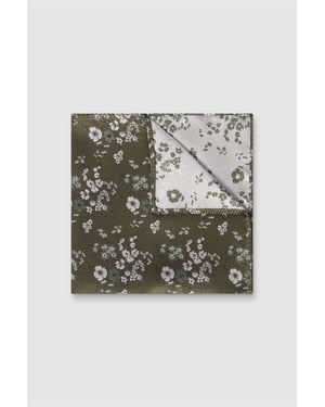 Floral Pocket Square in Olive