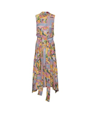 Women's Hugo Kestani High Neck Midi Wrap Dress in Open Misc