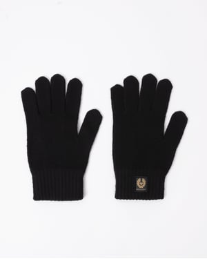 Logo Detail Watch Gloves in Black