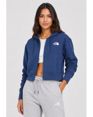 The North Face Womens Icon Crop Hoodie in Shady Blue