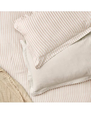 Yard Hebden Striped 100% Cotton Pillowcase Pair, Blush
