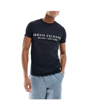 Armani Exchange 8NZT72 Mens T Shirts Milano New York Crew Neck Soft Cotton Tee