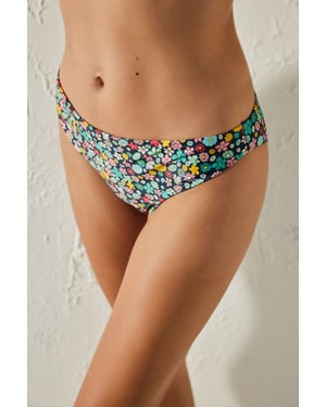 Floral Mid-Waist Hipster Bikini Bottoms