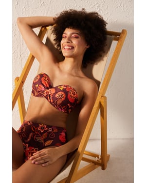 Hoge Taille Bloemen Hipster Bikini Onderkant