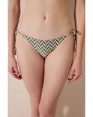 Geometric Glitter Tie-side Bikini Bottoms