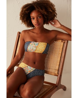 Floral Mid-Waist Hipster Bikini Bottoms