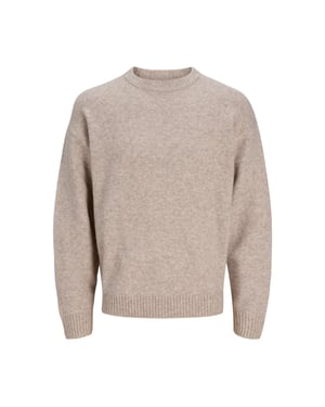 Jack & Jones Tröja Soho Ollie Stickad Rundhals Beige
