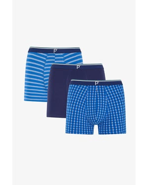 3-Pack Gestreepte Katoenen Jersey Boxers