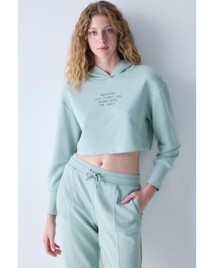 Kvinnors Kortärmad Tryckt Hoodie