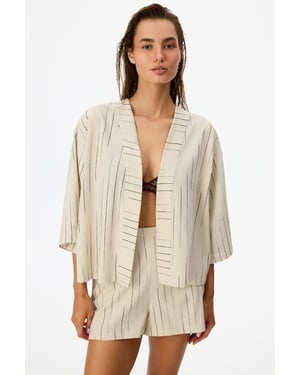 Striped Woven Mini Beach Cover-Up