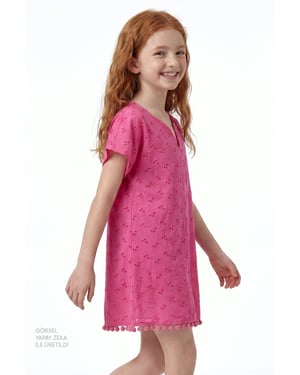 Geborduurd Katoenen Mini Kaftan Cover-Up