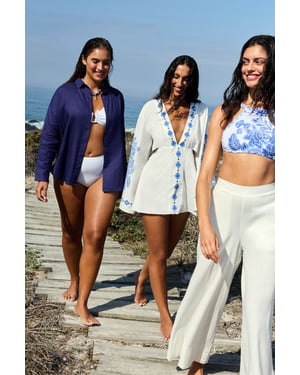 Oversized Bloemen Katoenen Strand Kaftan