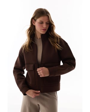 Midi Gebreide Ritssluiting Casual Jas