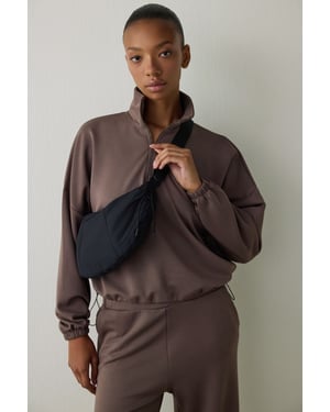 Dames Crop Half-zip Sweatshirt