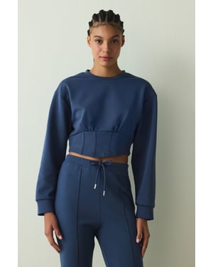 Dames Cropped Crew Neck Sweatshirt