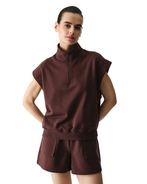 Mouwloze Half-zip Sweater