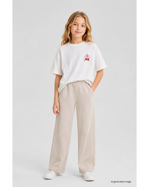 Jeugd Elastische Taille Brede Been Sweatpants