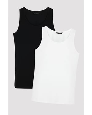 Men's 2-Pack Cotton-Blend U-Neck Tank Tops