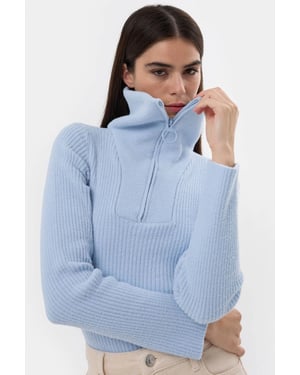Zippered Knitted Sweater