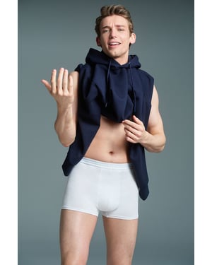 Men's Mid-Waist Cotton Boxer Briefs, 2 Pack