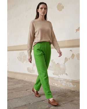 Hoge Taille Rechte Crepe Broeken