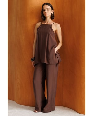 Brede-Pijpen Halter Jumpsuit