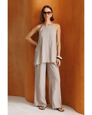 Brede-Pijpen Halter Jumpsuit