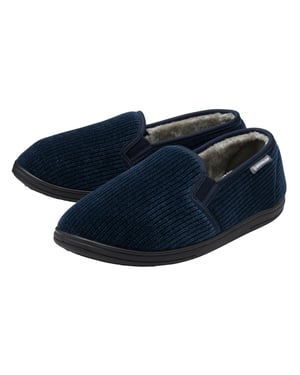 Heren Corduroy Volledige Slippers Marineblauw Deze Comfortabel Gevoerd UK 6-13
