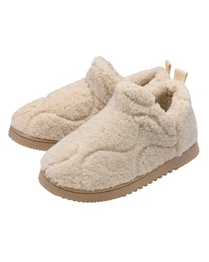 Ladies Teddy Fleece Full Slippers Oatmeal Taupe Cosy UK 3-8