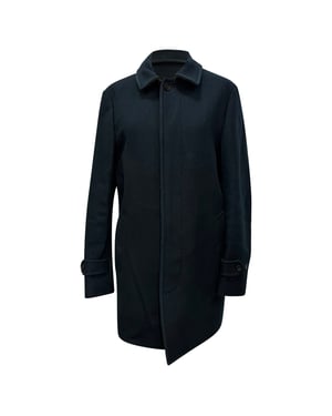 Burberry Single-Breasted Coat in Black Wool