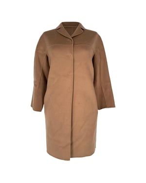 'S Max Mara Single-Breasted Coat in Brown Wool