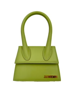 Jacquemus Large Le Chiquito Handbag in Green Calf Leather