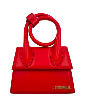 Jacquemus Jacquemus Large Le Chiquito Handbag in Red Calf Leather