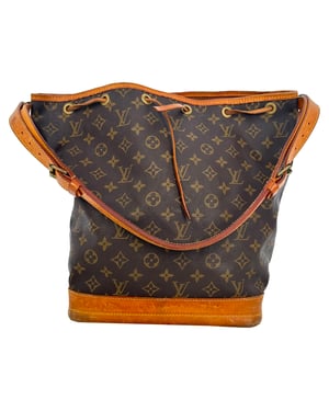 Louis Vuitton Large Noe Monogram Bucket Bag in Brown Coated Canvas