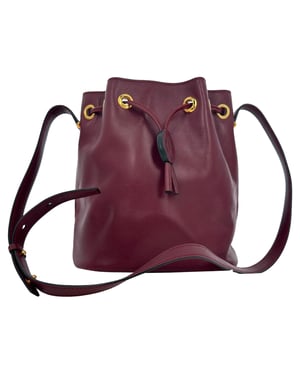 Cartier Must De Cartier Bucket Bag in Burgundy Leather