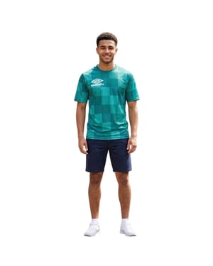 Umbro Heren Checkerboard Logo T-Shirt (Turquoise)