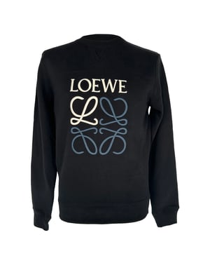 Loewe Anagram Crewneck Sweatshirt in Black Cotton
