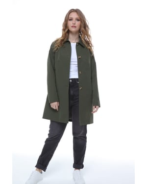 Jennifer Single Breasted Basic Mac in Forest Night Green