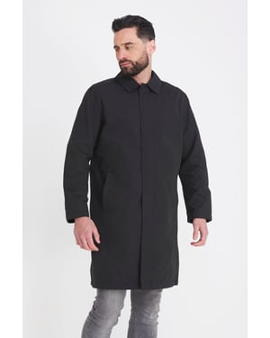 Carter & Jones Fleece Lined Raincoat in Black