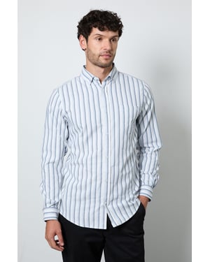 Off White Bold Stripe Long Sleeve Shirt